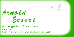 arnold ecseri business card